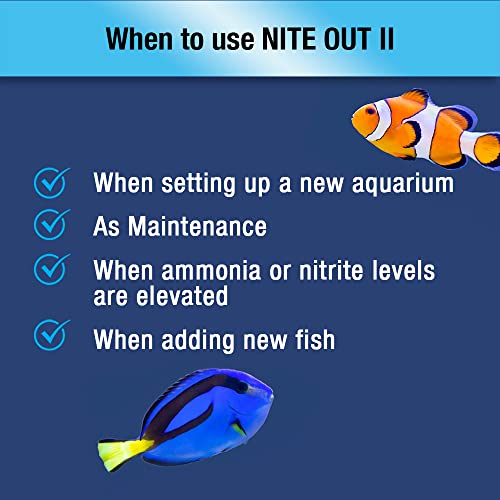 MICROBE-LIFT Nite-out II – Bacterias para Principiantes aptas para acuarios de Agua Dulce y Salada, su Acuario estará Listo para los Peces en un Abrir y Cerrar de Ojos