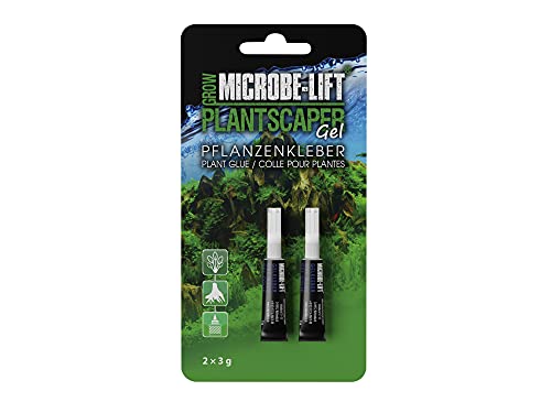 MICROBE-LIFT Plantscaper – Adhesivo para Plantas para Musgo y Plantas, Adhesivo para Acuario, Muy Duradero, para Cada Acuario de Agua Dulce, 2 x 3 g, Transparent