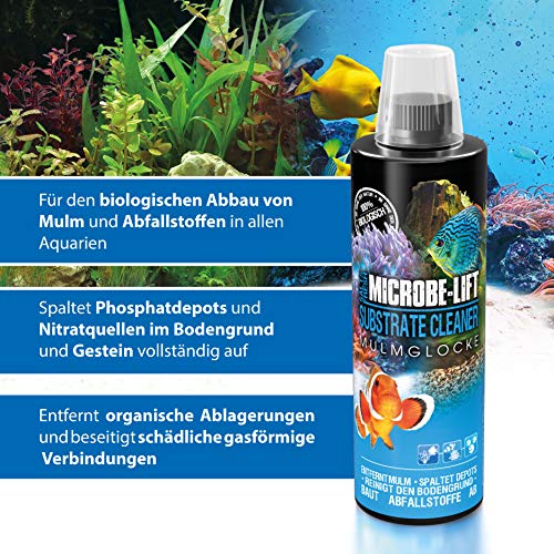 MICROBE-LIFT Substrate Cleaner – Bacterias de elevada Actividad para la eliminación de la Suciedad y desechos en los acuarios, para Agua Dulce y Salada