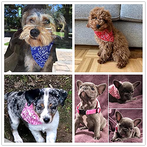 Mikqky 4 Piezas Collar del Pañuelo de la Ropa del Perro, Pañuelo Retráctil Ajustable para Perros Gatos y Cachorros Bufanda para Mascotas Pequeñas y Medianas