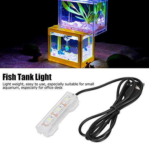 Mini luz LED para acuario, luz LED para plantas de acuario, pecera, mini decoración, lámpara LED suave