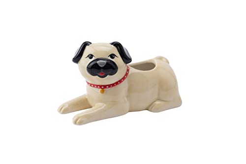 Mini maceta de aire interior para perros Pug Dog | Mascotas | caja de regalo | accesorios para el hogar | impresiones florales por CGB Giftware | GB06168