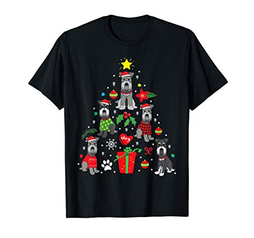 Miniatura de Schnauzer Perro de Árbol de Navidad Regalo dive Camiseta