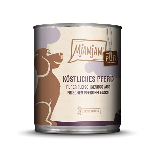 MjAMjAM - Pienso acuoso para Perros - Delicioso Caballo Puro - Sin Cereales - 6 x 800 g
