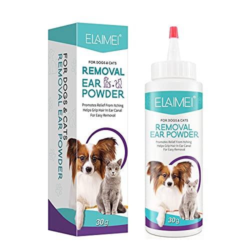 Molare Tratamiento de infecciones de oído de Perro - Polvo de oído de Perro indoloro para depilación, Trata los oídos infectados, inflamación, picazón, infecciones de Orejas propensas, 30 g