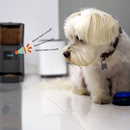 Momo’s Choice Dispensador Automático de Comida por Wi-Fi para Perros y Gatos, Programación de Horarios y Dosis de Comida, Control App, Alerta de Voz Grabada a la Salida de Las Croquetas(Blanco)