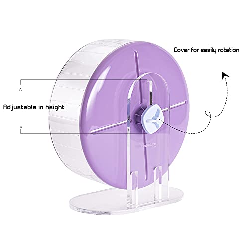 MouseBro Windmill Rueda para Correr silenciosa de Color Caramelo con Base Ajustable en Altura y Accesorio de Jaula para hámsteres, jerbos, Ratones y Ratas