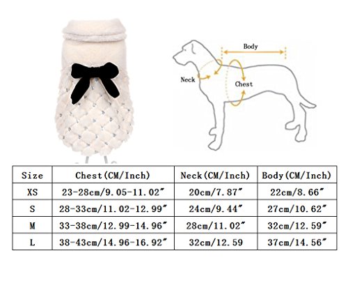 Muodu Ropa para mascotas Elegante Abrigo de invierno de lujo Pequeño Perro Gato Ropa Bowknot Chihuahua