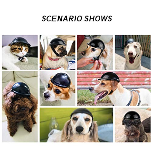 N / A Casco para Mascotas Accesorios para Sombreros para Perros Casco para Moto para Perros y Gatos (Negro, S)