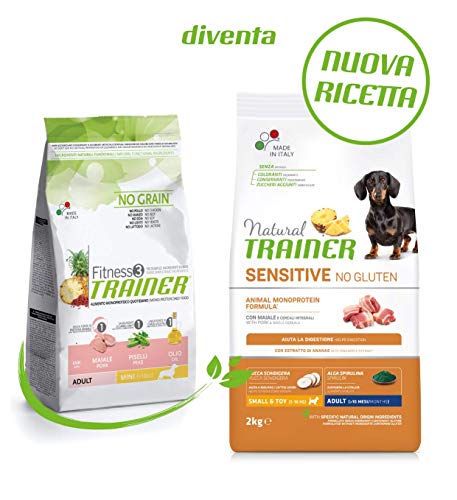Natural Trainer Sensitive No Gluten - Pienso para Perros Mini-Toy Adult con Cerdo y Cereales Integrales - 2kg