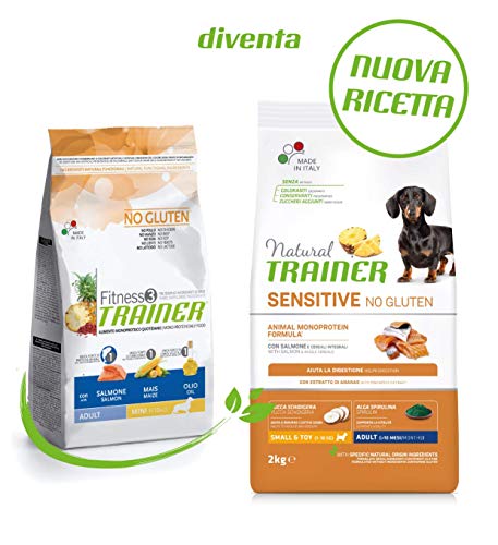 Natural Trainer Sensitive No Gluten - Pienso para Perros Mini-Toy Adult con Salmón y Cereales Integrales - 2kg