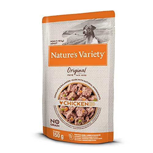 Nature's Variety Original No Grain - Paté para Perros Adultos Mini con Pollo - Caja 8 x 150 g