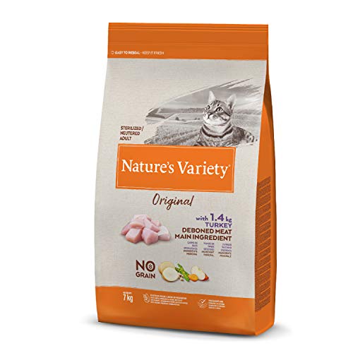 Nature's Variety Original No Grain - Pienso para gatos esterilizados con pavo deshuesado 7 Kg
