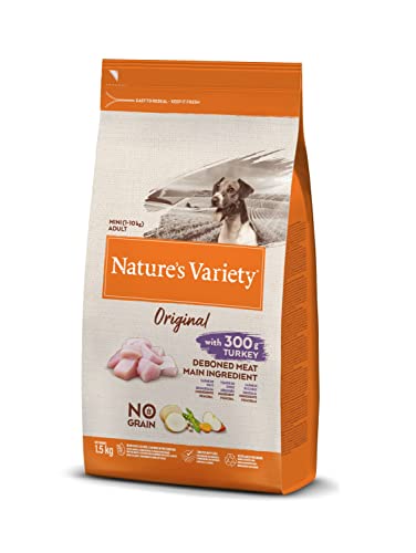 Nature's Variety Original No Grain - Pienso para perros adultos mini con pavo deshuesado 1,5 Kg