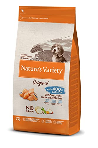 Nature's Variety Original No Grain - Pienso para perros junior con salmón sin espinas 2 Kg