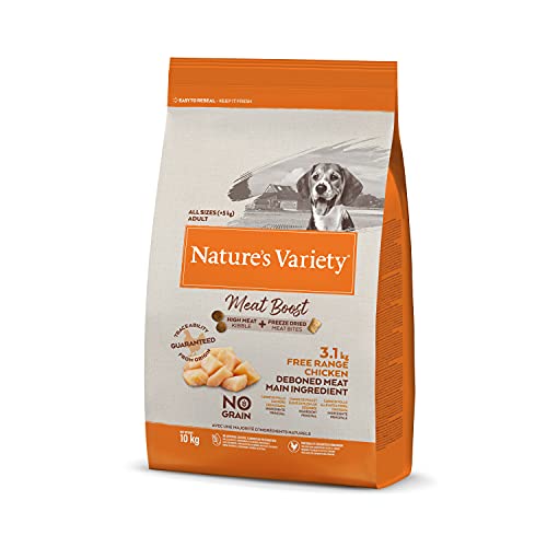 Nature's Variety Selected Meat Boost - Pienso para perros adultos con pollo campero deshuesado, 10 kg
