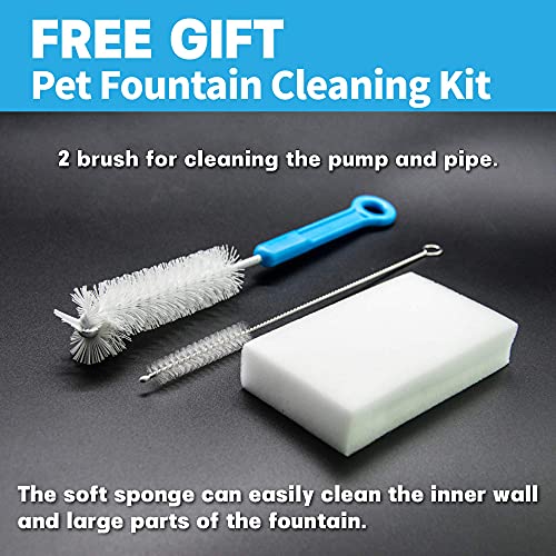 NEOUZA Paquete de 6 cartuchos de filtro de repuesto compatibles con Cat Mate&Dog Mate Pet Fuente de agua para mascotas Kit de limpieza