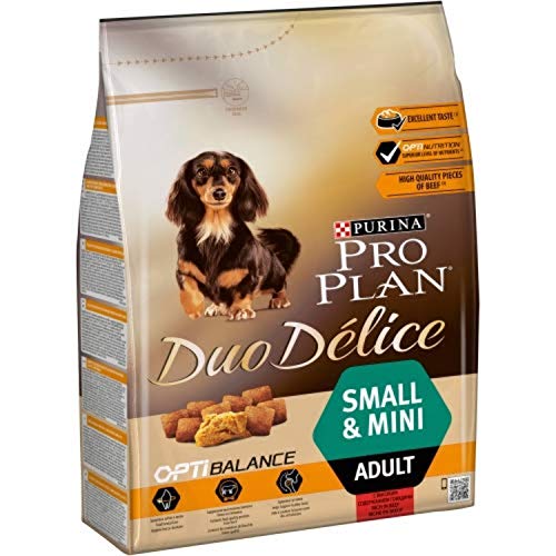 Nestlé Purina Pro Plan Comida para Perro Duo Delice pienso para Perro Adulto Pequeño Buey 2.5 kg - Pack de 4