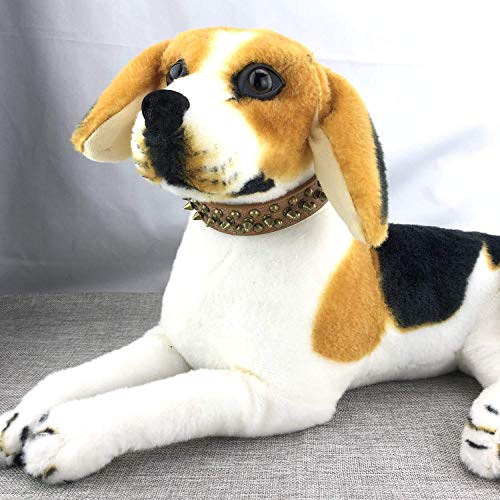 Newtensina Retro Bronce Tachonado Perro Collar Perrito Collar con Remaches para Pequeño Perros Medio Perros - marrón - S