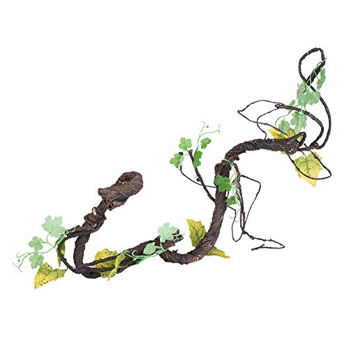 Nicoone Reptiles artificiales de vid trepadora selva bosque, rama curva terrario decoración para lagarto, camaleón, serpientes Gecko ranas pequeñas mascotas (L)