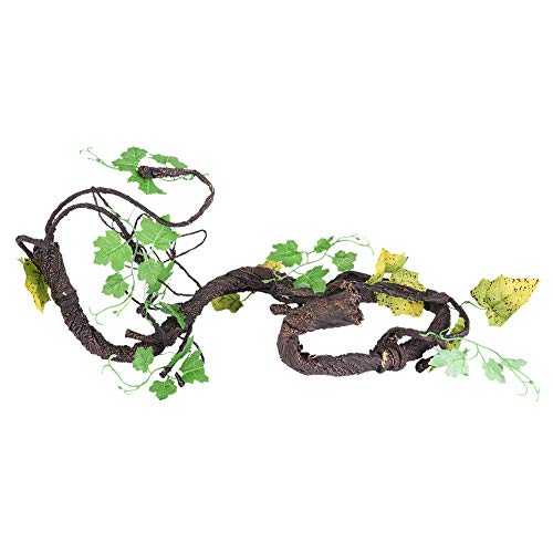 Nicoone Reptiles artificiales de vid trepadora selva bosque, rama curva terrario decoración para lagarto, camaleón, serpientes Gecko ranas pequeñas mascotas (L)