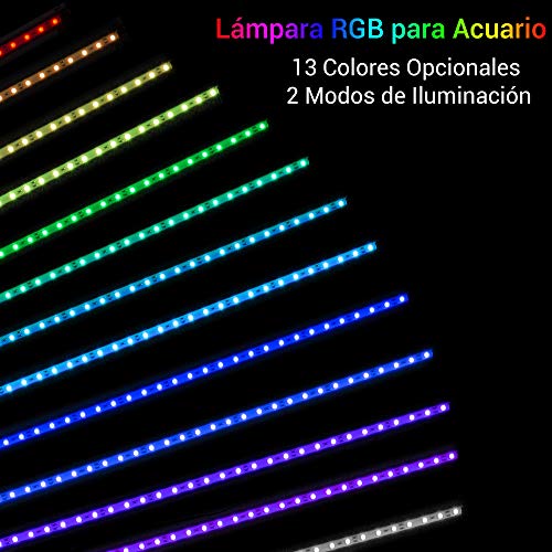 NICREW Luz Sumergible con Remoto Control y LED de Espectro Completo para Acuario, Luz Plantado Subacuática para Tanque con Pez, Lámpara Impermeable para Acuario, 6,5W