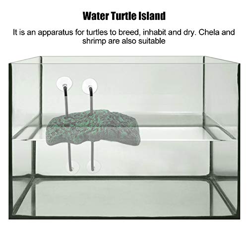 Nikou Plataforma Flotante - Isla Flotante automática de Agua para Tortugas con Ventosa Instalación Firme para Animales semiacuáticos(L)