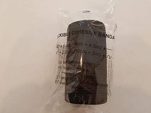 nilo Antiadherente vendas – 12 rollos de 10 cm x 4,5 m, etiqueta vendaje, elástico vendaje (Negro)