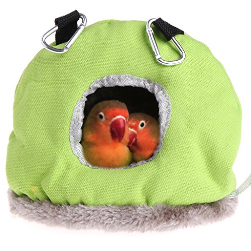 niumanery New Parrot Nest Plush Warm Winter Hammock Pet Bird Hanging Swing Bed Cave 3 Size S