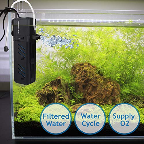 NO.17 - Filtro interno para acuario, ajustable con bomba de agua (500/800/1200 l/h) para acuario de 30-500 L