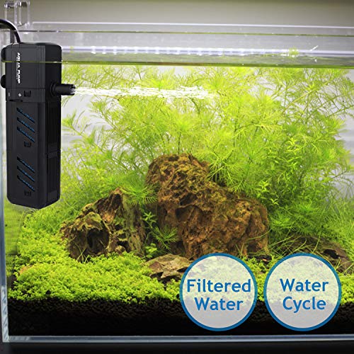 NO.17 - Filtro interno para acuario, ajustable con bomba de agua (500/800/1200 l/h) para acuario de 30-500 L