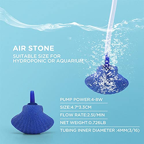 Nobleza - 12 x difusor de Burbujas de Piedra de Aire en Forma de Concha para Tanque de Peces de Acuario Bomba de Aire Azul 4.7 * W3.3CM
