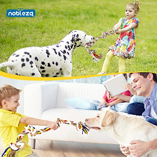 Nobleza - Cuerda de Juguete para Perros 100% algodón, beneficiosa para la Salud Mental del Perro, la Salud Dental y la Limpieza de los Dientes, Tipo de Perros, Beige y marrón - 32cm