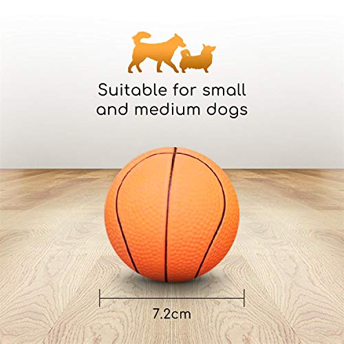 Nobleza - Juguetes para Perros - Pelotas Caucho Baloncesto, Tenis, Béisbol para Perros pequeños y Cachorros - 6 Piezas Bola de Juguete Que rebota no Tóxica - Adecuada para Perros pequeños y medianos