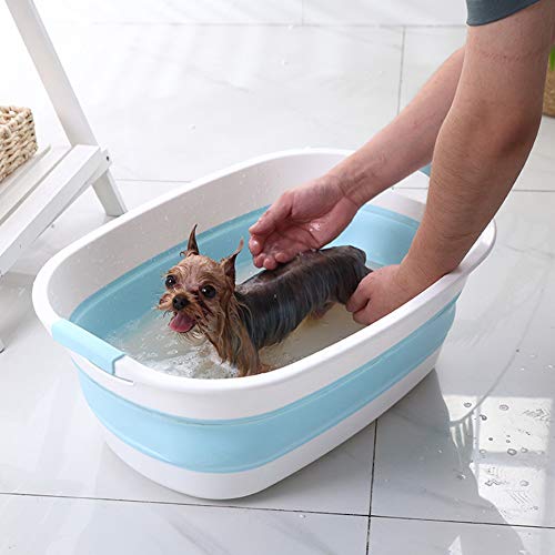 NXL Bathtub Bañera para Perro Tina De Baño Plegable El Plastico Aseo Piscina Ducha Cuenca Barril Antideslizante para Mascotas Especial,Rosado