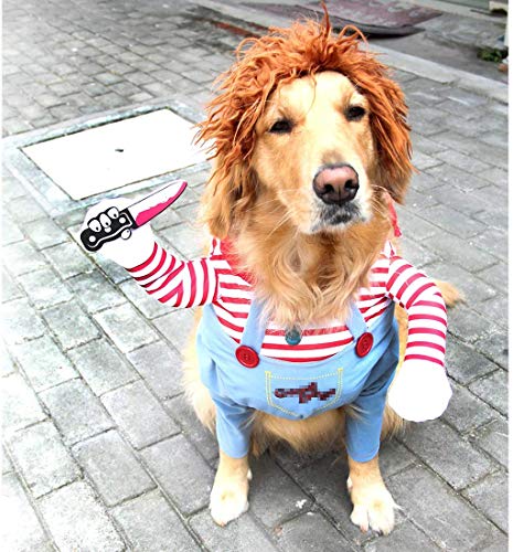 Okssud Disfraz de Halloween para Perro, Traje de Perro Novedad Funny Pets Party Cosplay Apparel Ropa para Mascotas Adecuado para Cachorros Grandes y Medianos