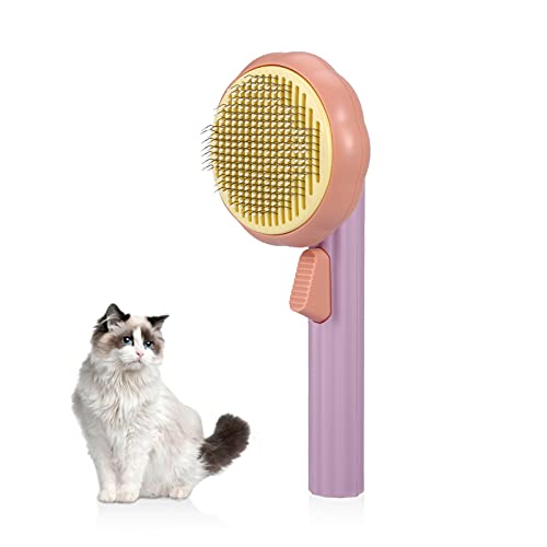 OmeHoin Cepillo para gatos para perros para aseo y removedor de pelo, cepillo para aseo de mascotas, elimina el pelo suelto y enredos, cepillo para peinar para mascotas con pelo largo o corto