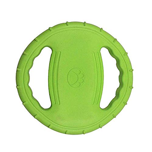 OMEM Disco volador flotante para entrenamiento y jugar al aire libre, frisbee de goma para perro grande (verde)