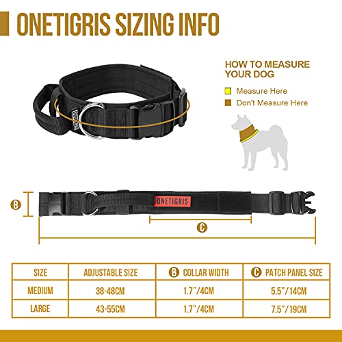 OneTigris K9 Collar con hebilla de metal para perros | Paquete múltiple (L)