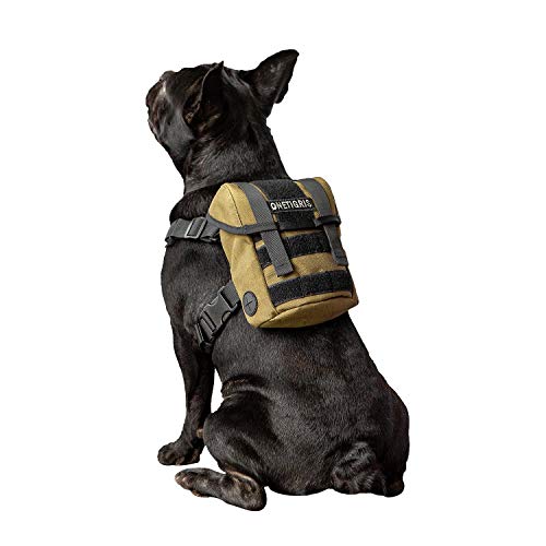 OneTigris Mochila para perros Eureka K9, pequeña mochila para perros con dispensador de bolsas para excrementos para senderismo diario para perros pequeños