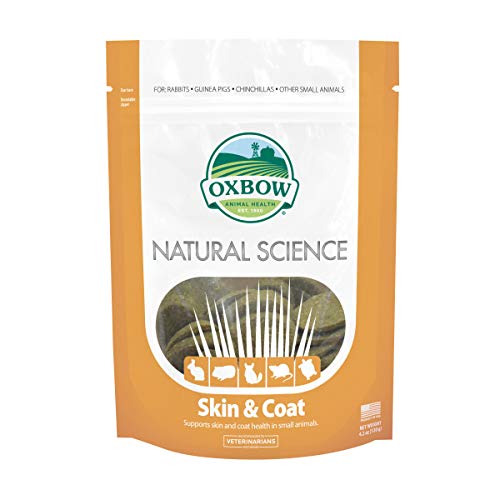 Oxbow Suplemento de Piel y Capa de Ciencia Natural – Alta Fibra, Aceite de Palma, ácidos grasos Omega 3 y 6 para Animales pequeños, 4.4 onzas
