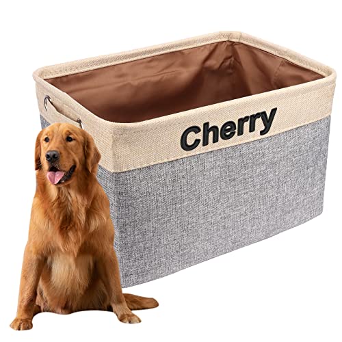 OXYEFEI Caja Juguetes Perro,Cesta Plegable para Perro con Nombre Personalizado de Mascota muy Adecuada para Guardar Juguetes,Ropa y Otros Suministros para Mascotas perro (estilo 1)