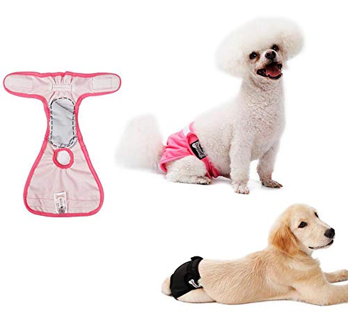 Oyccen 2 Piezas Pantalones Fisiológicos para Perra Mascotas Ropa Interior de Higiene Menstrual Pañales Bragas Sanitarias para Perro Pequeño Mediano y Grande