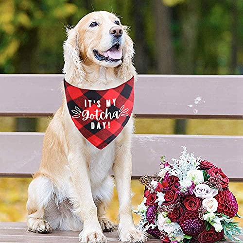 Pañuelo de cumpleaños para perro, pañuelo de adopción de perro, para niños y niñas, perros, gatos, baberos, accesorios para regalo de cumpleaños de mascotas (rojo)