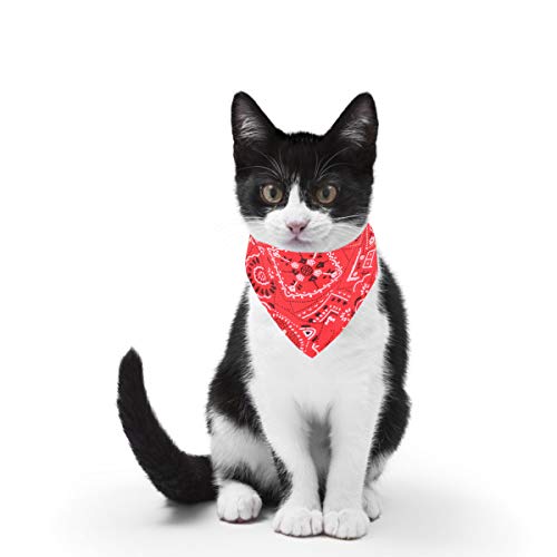 Pañuelos para Perros Pañuelo para Mascotas Ajustable para Cachorros Perro pequeño Gato (L, Rojo)