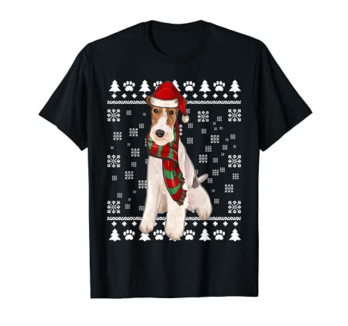 Papá Noel Navidad Fox Terrier De Pelo Duro Ugly Christmas Camiseta