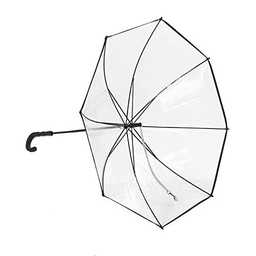 Paraguas para Mascotas Ajustable Paraguas portátil para Mascotas Tipo de Montaje con Correa Paraguas de Perro con Correa para Mascotas y Gatos al Aire Libre a Prueba de Lluvia(Transparente)