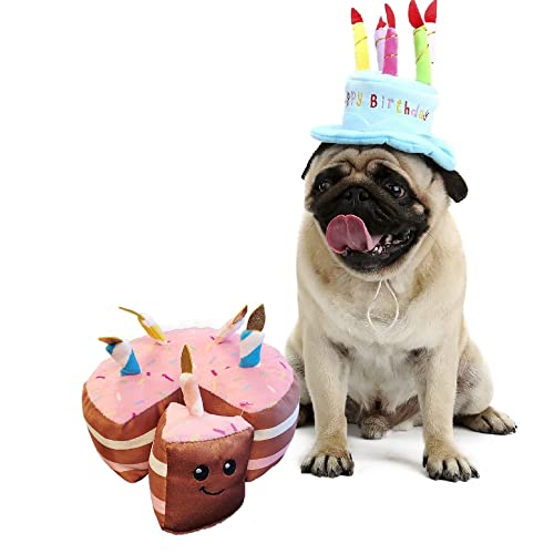 PATAS BOX - Tarta de Cumpleaños - Peluche para Perro - Mordedor para Perros de Todas Las Edades - Color Rosa - Fabricado con Poliéster - Tecnología Silvershield - Repele los Malos Olores