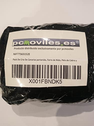 PCMOVILES Pack De Cria De Canarios portanido, Forro de Nido, Pelo de Cabra y Huevos Falso