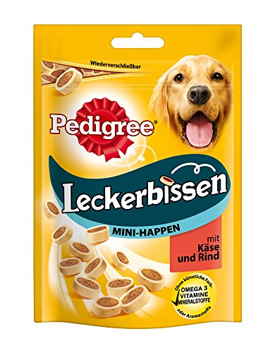 Pedigree Hundesnacks Hundeleckerli Leckerbissen Mini-Happen con Queso y Vacuno